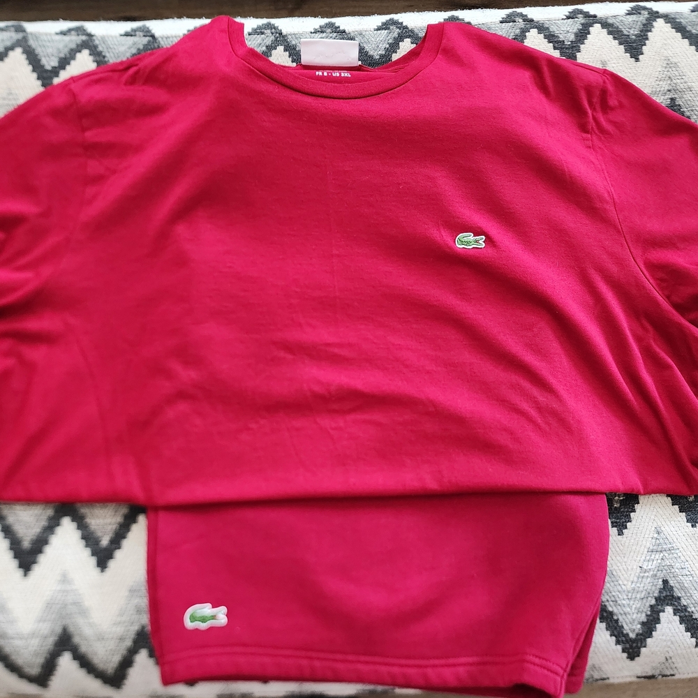 Lacoste Red Short Sleeve Tee Casual Fit